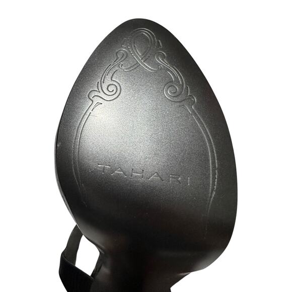 Tahari Treble Black Open Toe Ankle Strap Embellished Dress Heels Size 7 Medium - Picture 7 of 9